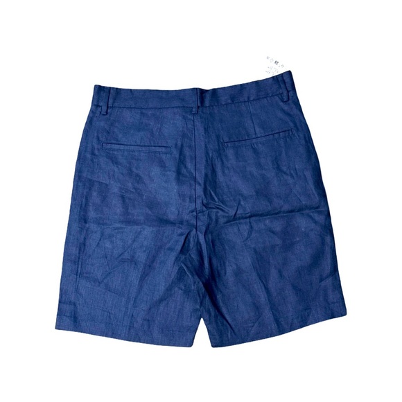 ZARA Men’s Navy Linen Shorts Size M NWT Lightweight Resortwear Summer Essential - Picture 2 of 7